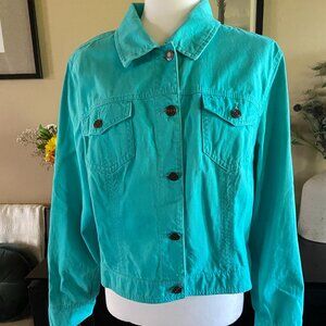 Faded Glory Turquoise Denim Jean Jacket XL